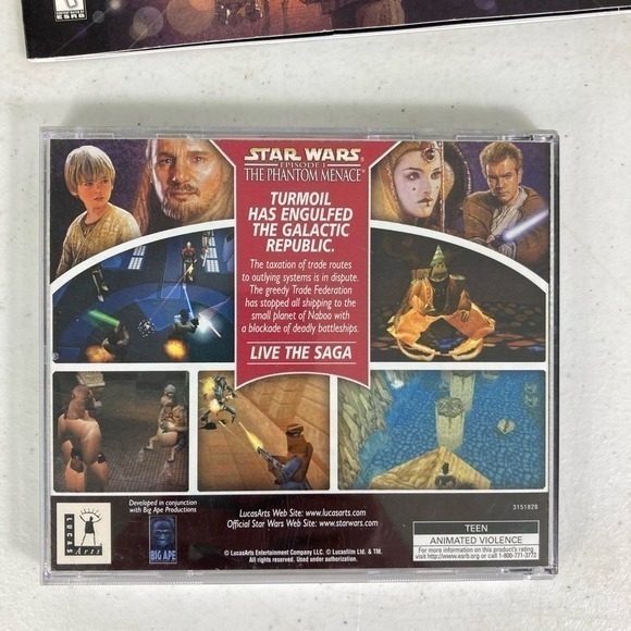 Star Wars Episode I PC Game Disc Manual Case 1999 LucasArts Rare Computer - Picture 10 of 14